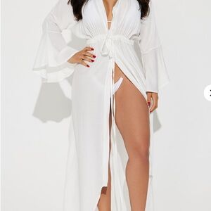 Elegant White Swim Cover-Up